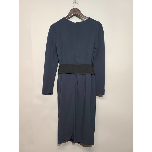 Dennis Merotto Pleated Ruched Sheath Dress Size 4 - Picture 2 of 4